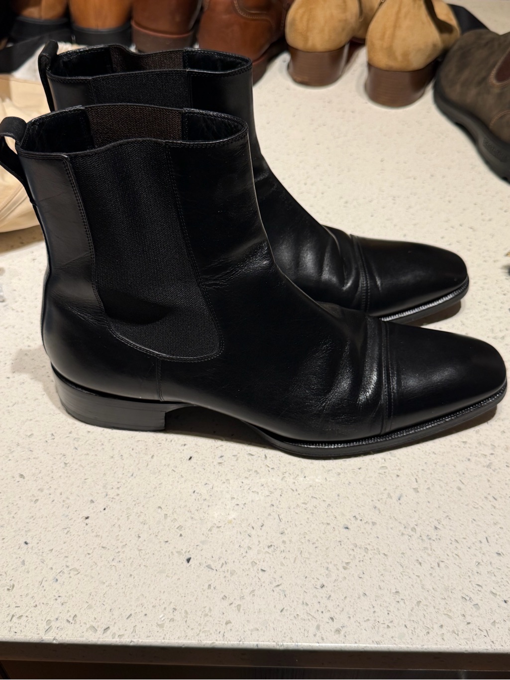Tom Ford Black Leather Chelsea Boots